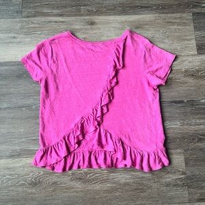 J. Crew Short Sleeve Flutter Top